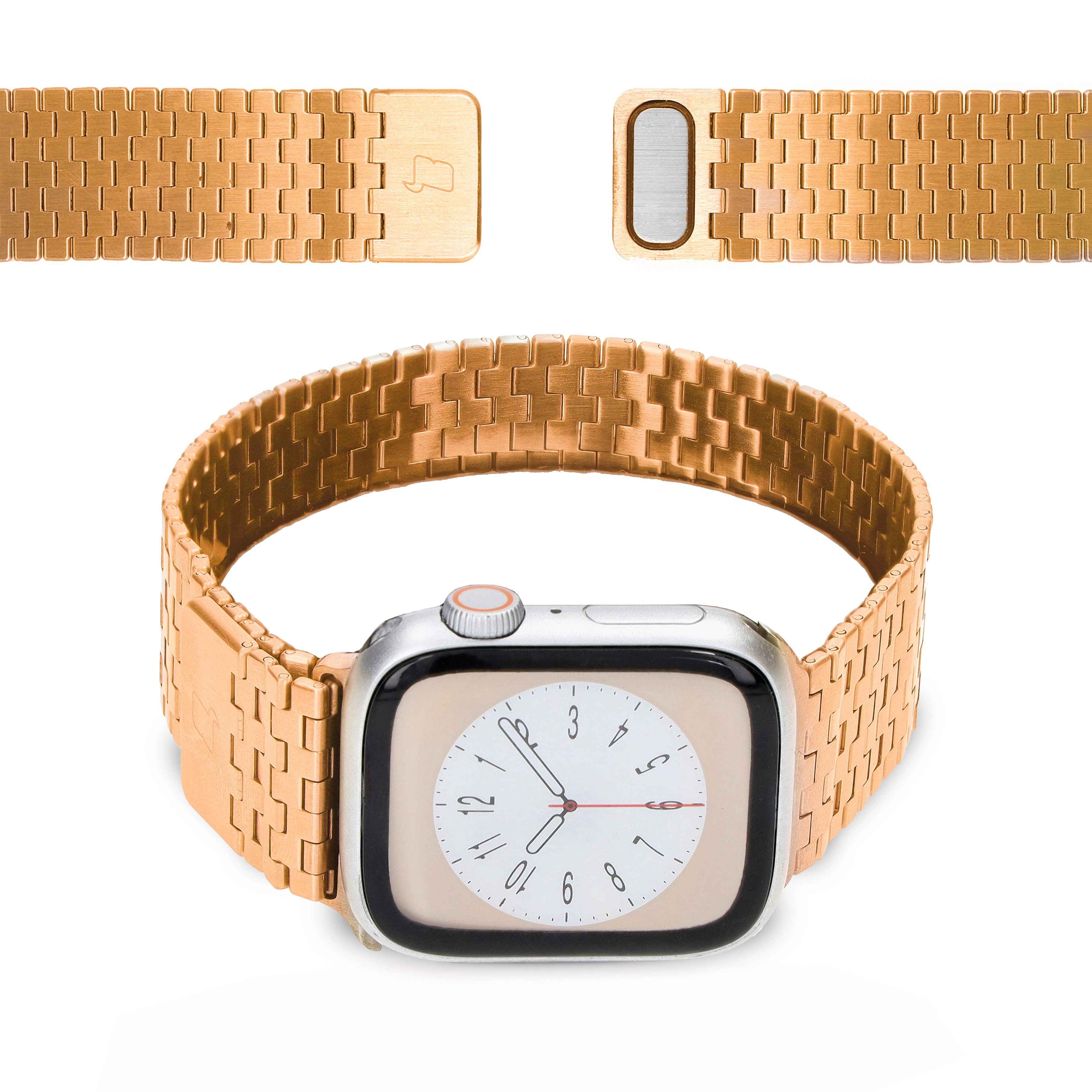 Bransoleta Bizon ze stali nierdzewnej Titanium do Apple Watch 38/40/41/42mm Różowo-złoty