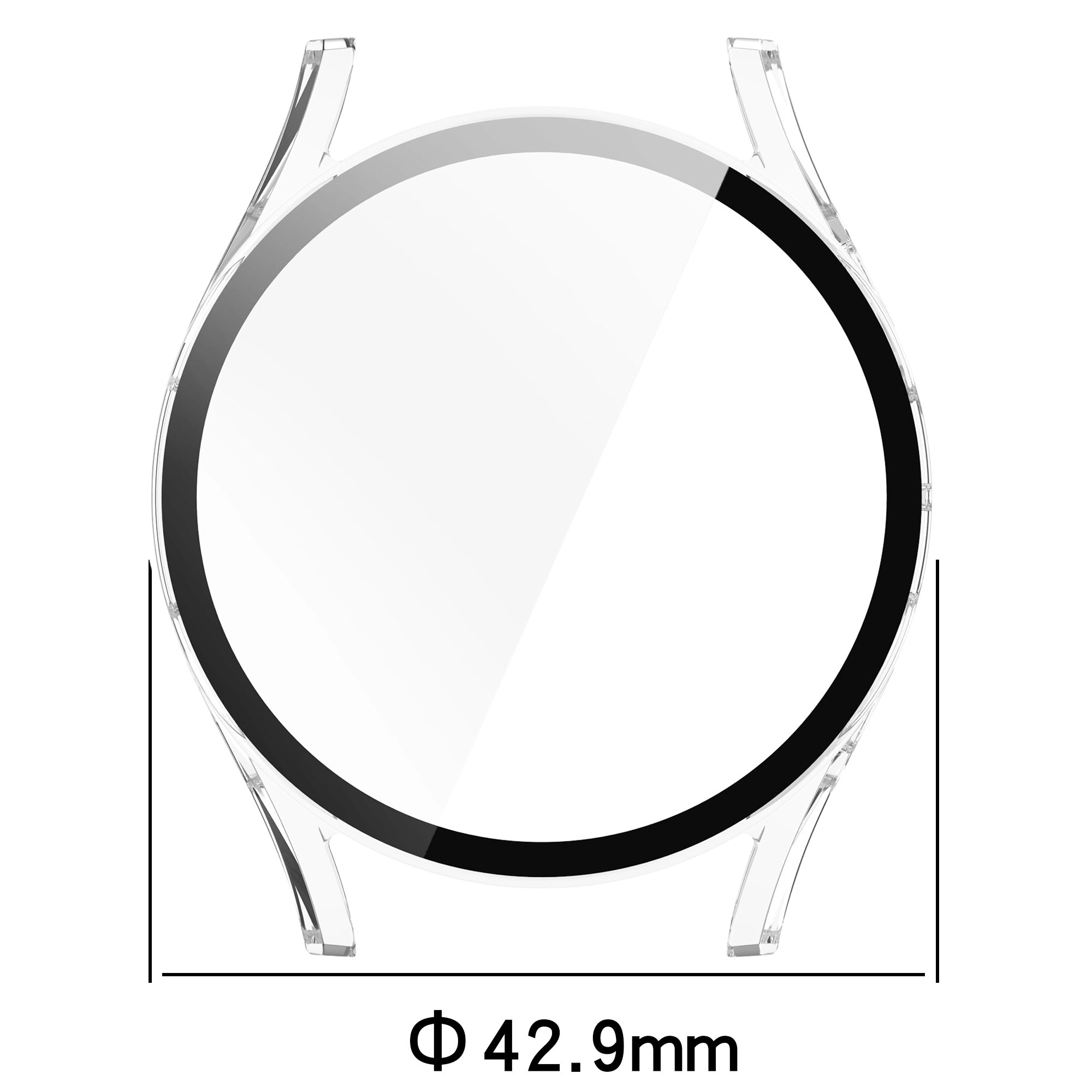 Nakładka na tarczę Bizon ze szkłem do Galaxy Watch 7 40mm Przezroczysty