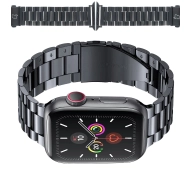Bizon ze stali nierdzewnej Aura do Apple Watch 49/46/45/44/42mm Czarny