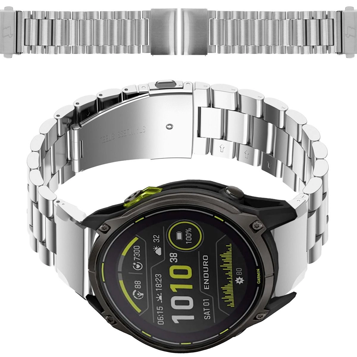 Bransoleta Bizon ze stali nierdzewnej Aura QuickFit 26mm Srebrny
