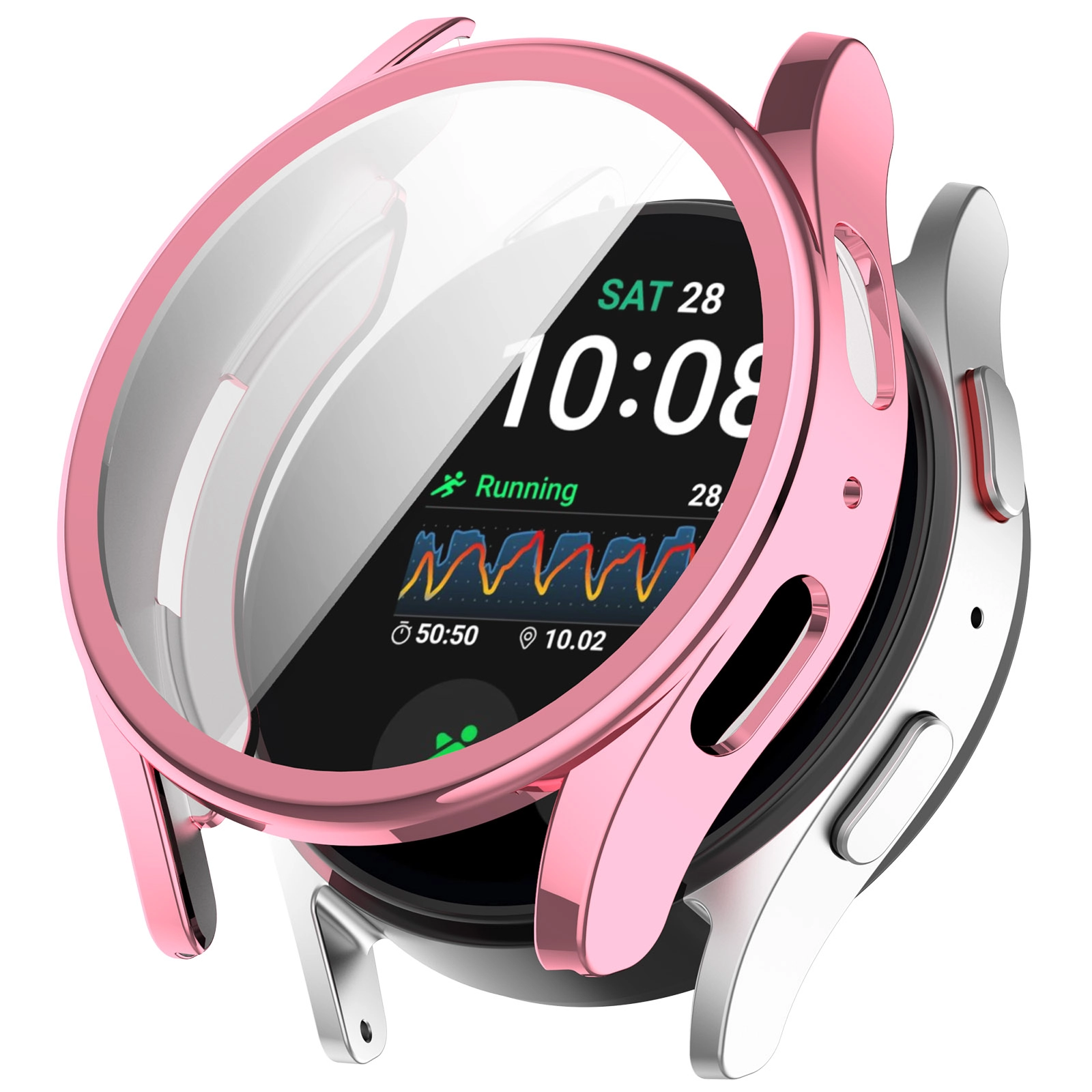 Nakładka na tarczę Bizon Felipe do Galaxy Watch 7 40mm Różowy