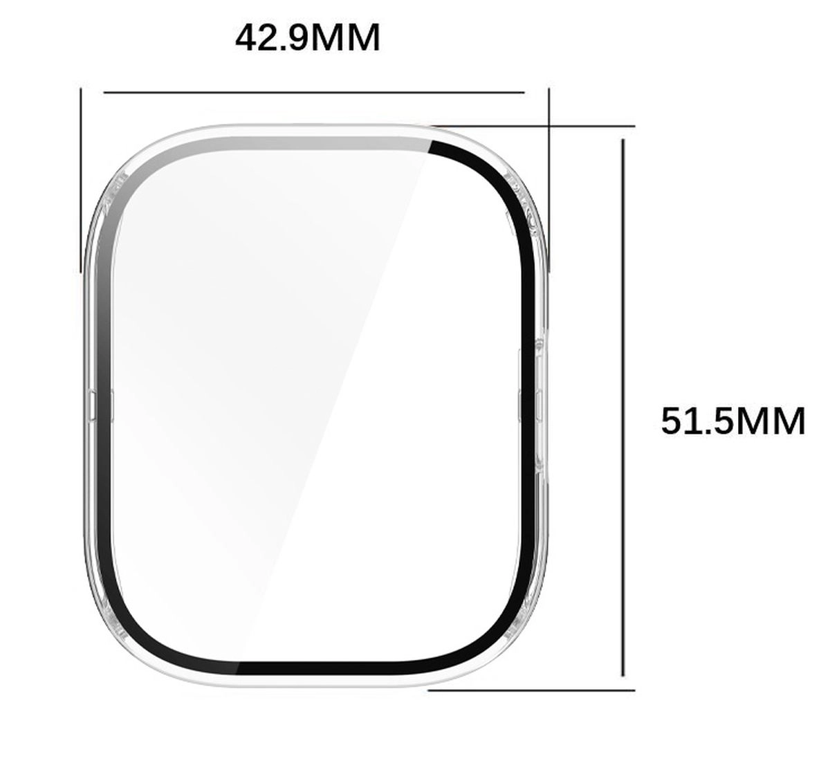 Nakładka na tarczę Bizon ze szkłem do Xiaomi Redmi Watch 5 Active Przezroczysty