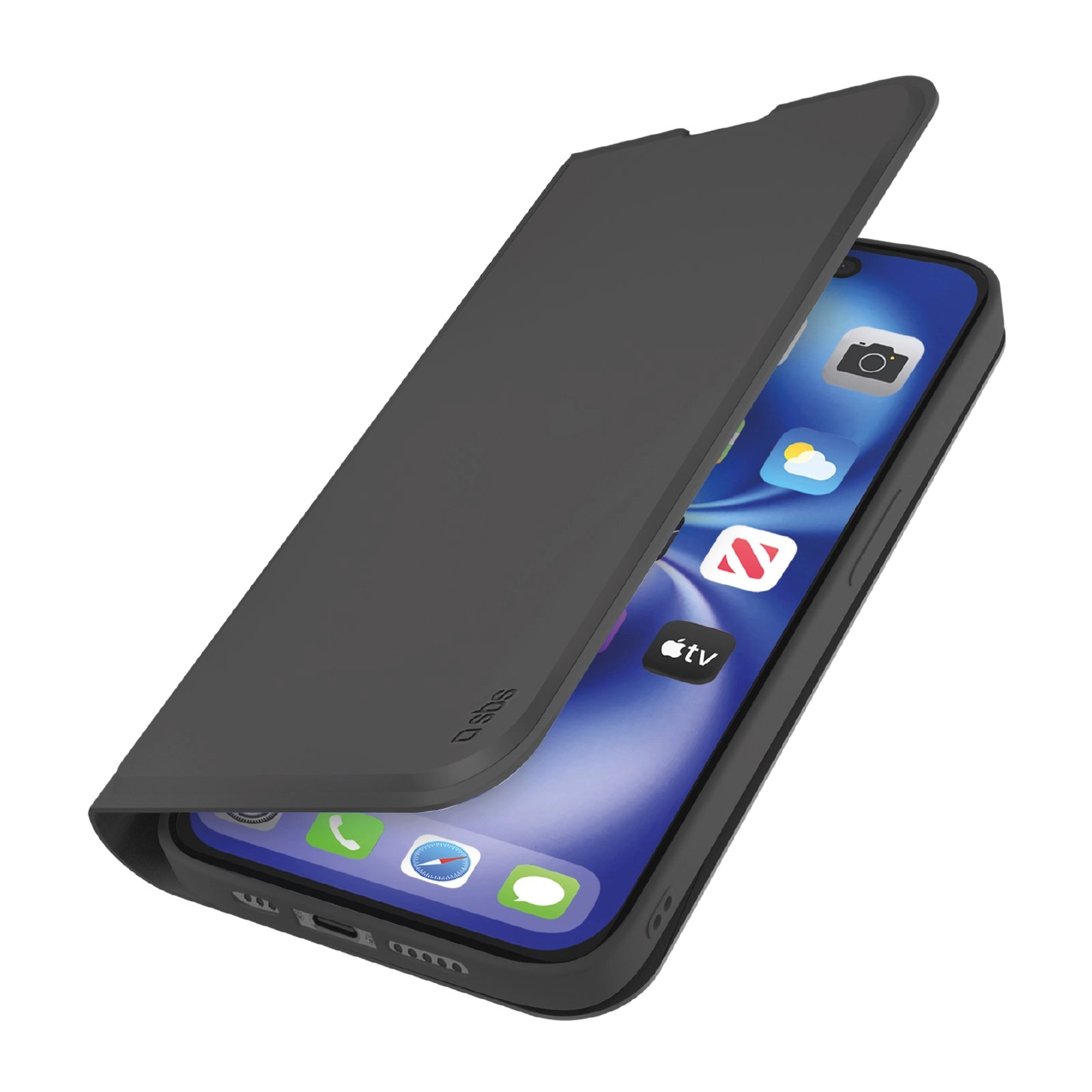 Etui SBS Smooth Wallet do iPhone 16e Czarny