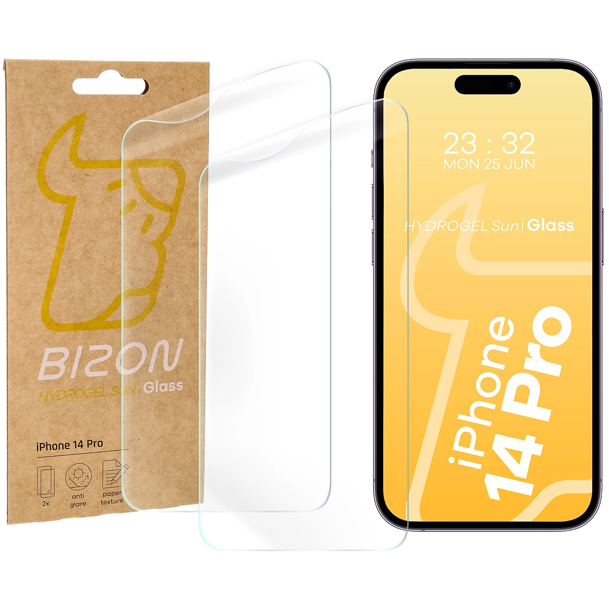 Folia ochronna Bizon matowa Film Sun do iPhone 14 Pro 2 sztuki