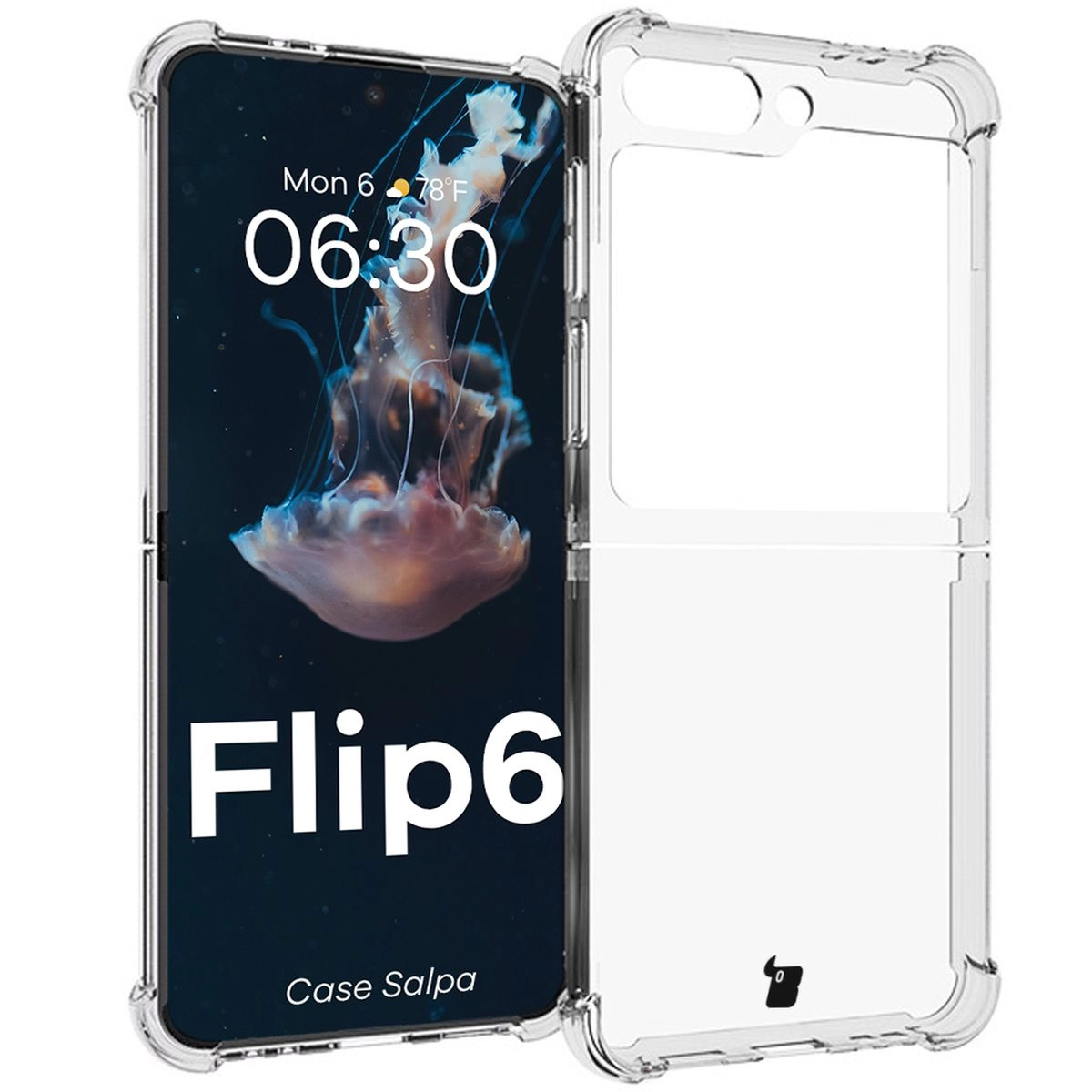 Etui Bizon Elastyczne Salpa do Galaxy Z Flip6 Przezroczysty