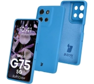 Bizon Silikonowe Soft do Motorola Moto G75 5G Niebieski