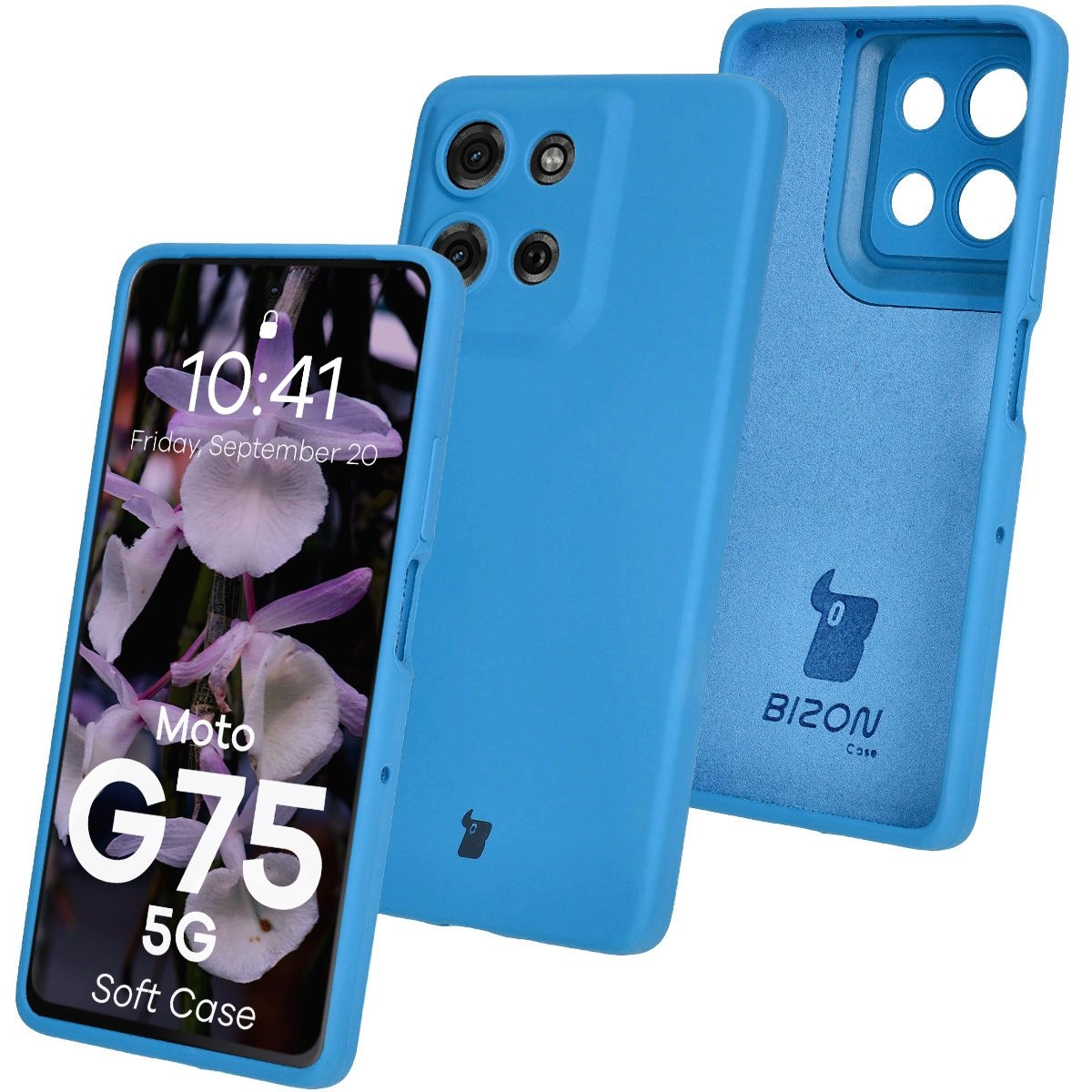 Etui Bizon Silikonowe Soft do Motorola Moto G75 5G Niebieski