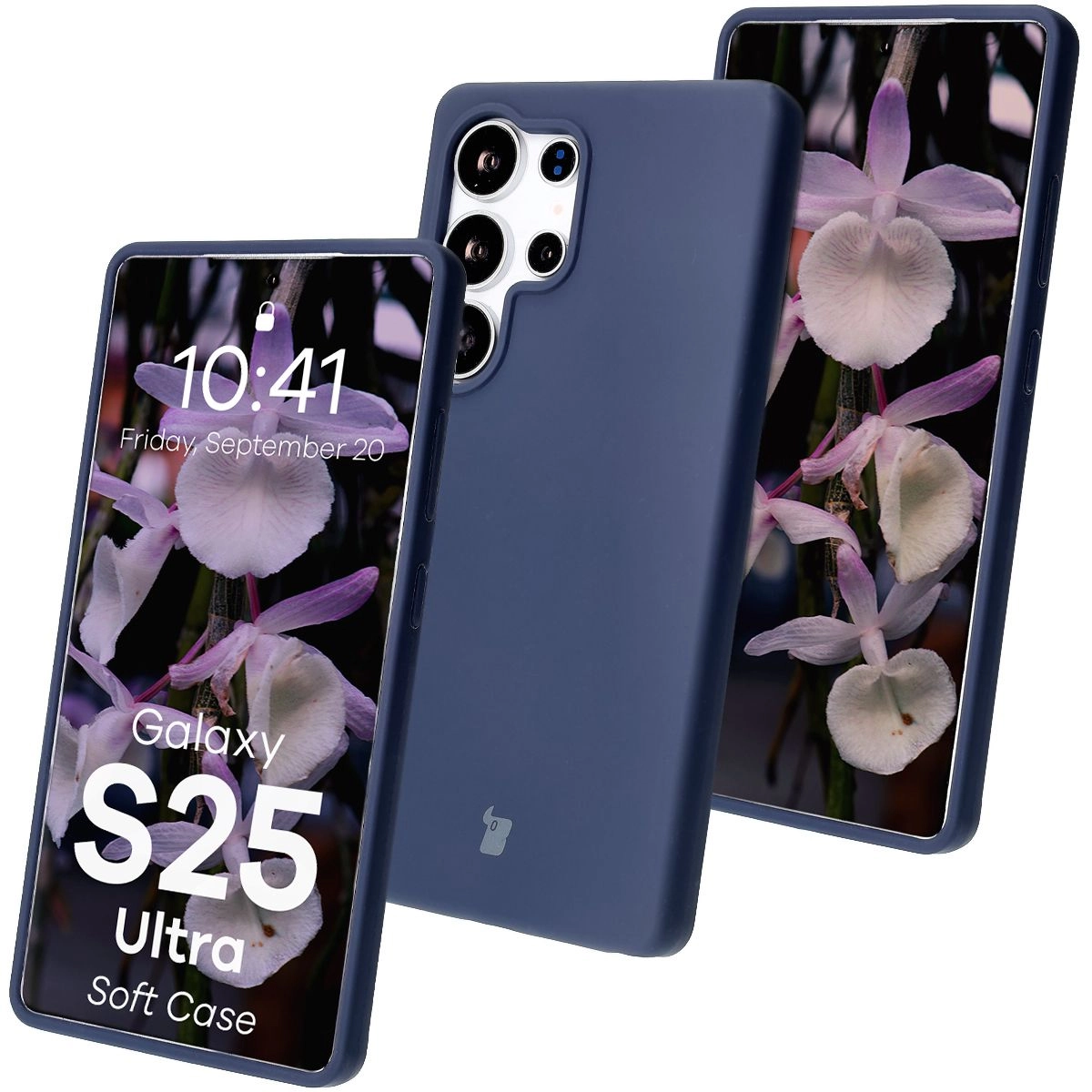 Etui Bizon Silikonowe Soft do Galaxy S25 Ultra Ciemno-niebieski