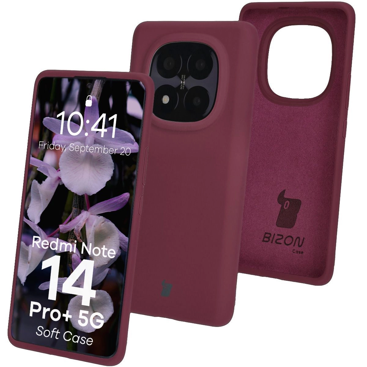 Etui Bizon Silikonowe Soft do Xiaomi Redmi Note 14 Pro Plus 5G Ciemno-fioletowy