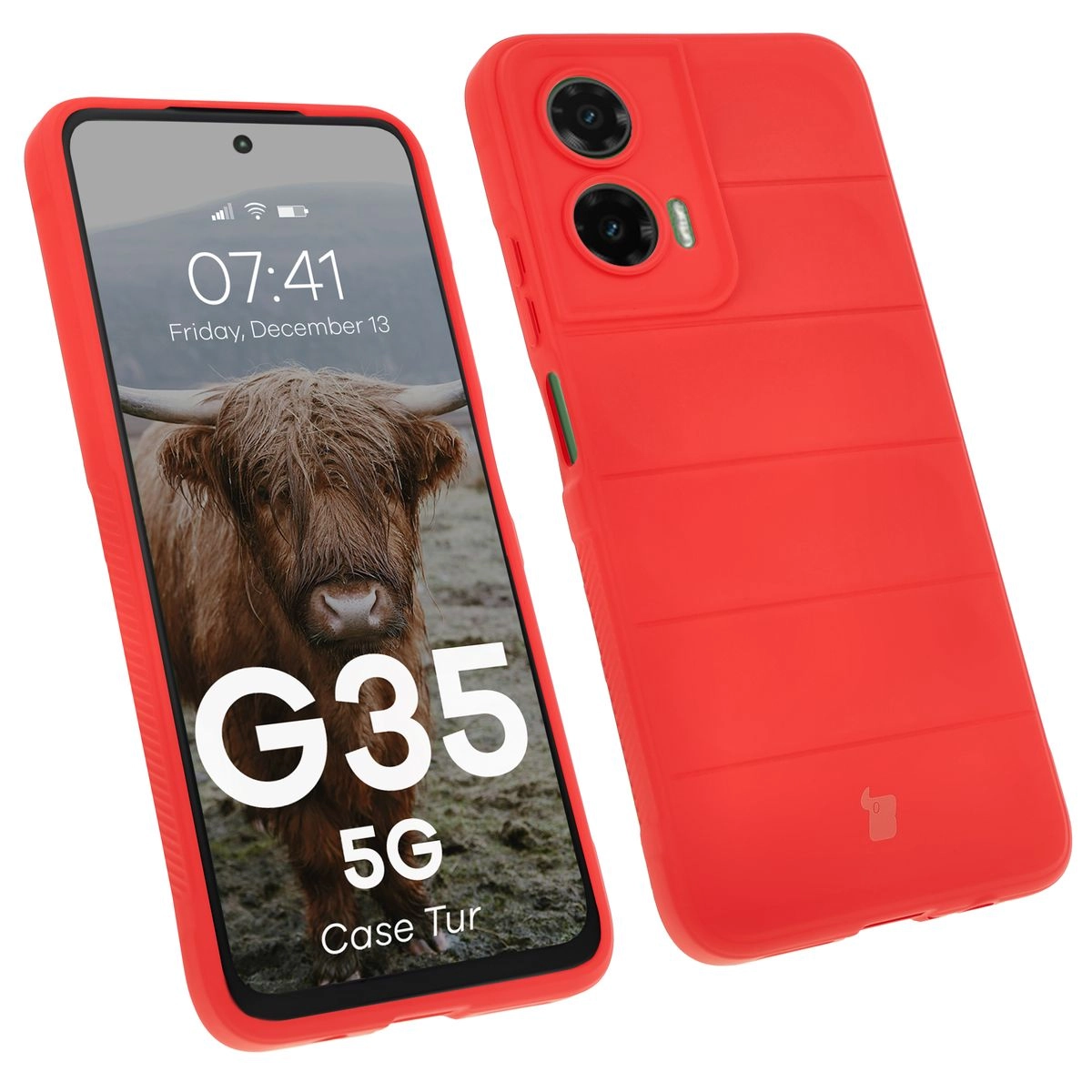 Etui Bizon Tur do Motorola Moto G35 5G Czerwony