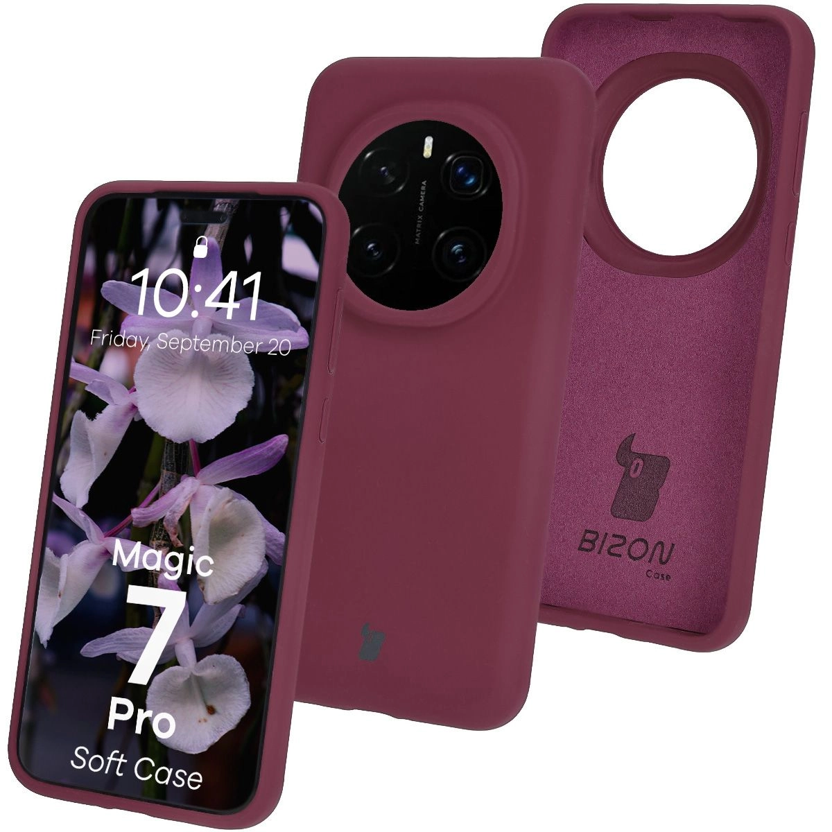 Etui Bizon Silikonowe Soft do Honor Magic7 Pro Ciemno-fioletowy