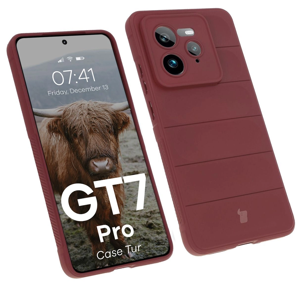 Etui Bizon Tur do Realme GT 7 Pro Ciemnofioletowy