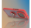 Etui Bizon z uchwytem na palec Hybrid Ring do Xiaomi Redmi Note 14 Pro Plus 5G Przydymione z czerwoną ramką