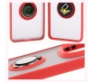 Etui Bizon z uchwytem na palec Hybrid Ring do Xiaomi Redmi Note 14 Pro Plus 5G Przydymione z czerwoną ramką