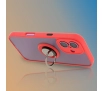 Etui Bizon z uchwytem na palec Hybrid Ring do iPhone 16 Przydymione z czerwoną ramką