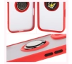 Etui Bizon z uchwytem na palec Hybrid Ring do iPhone 16 Przydymione z czerwoną ramką