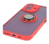 Etui Bizon z uchwytem na palec Hybrid Ring do iPhone 16 Przydymione z czerwoną ramką