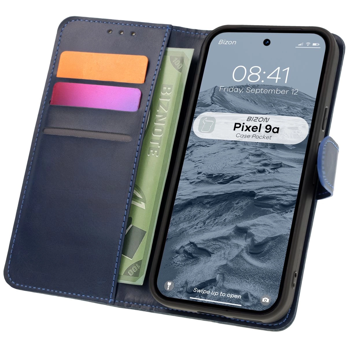 Bizon z klapką Pocket do Google Pixel 9a Granatowy