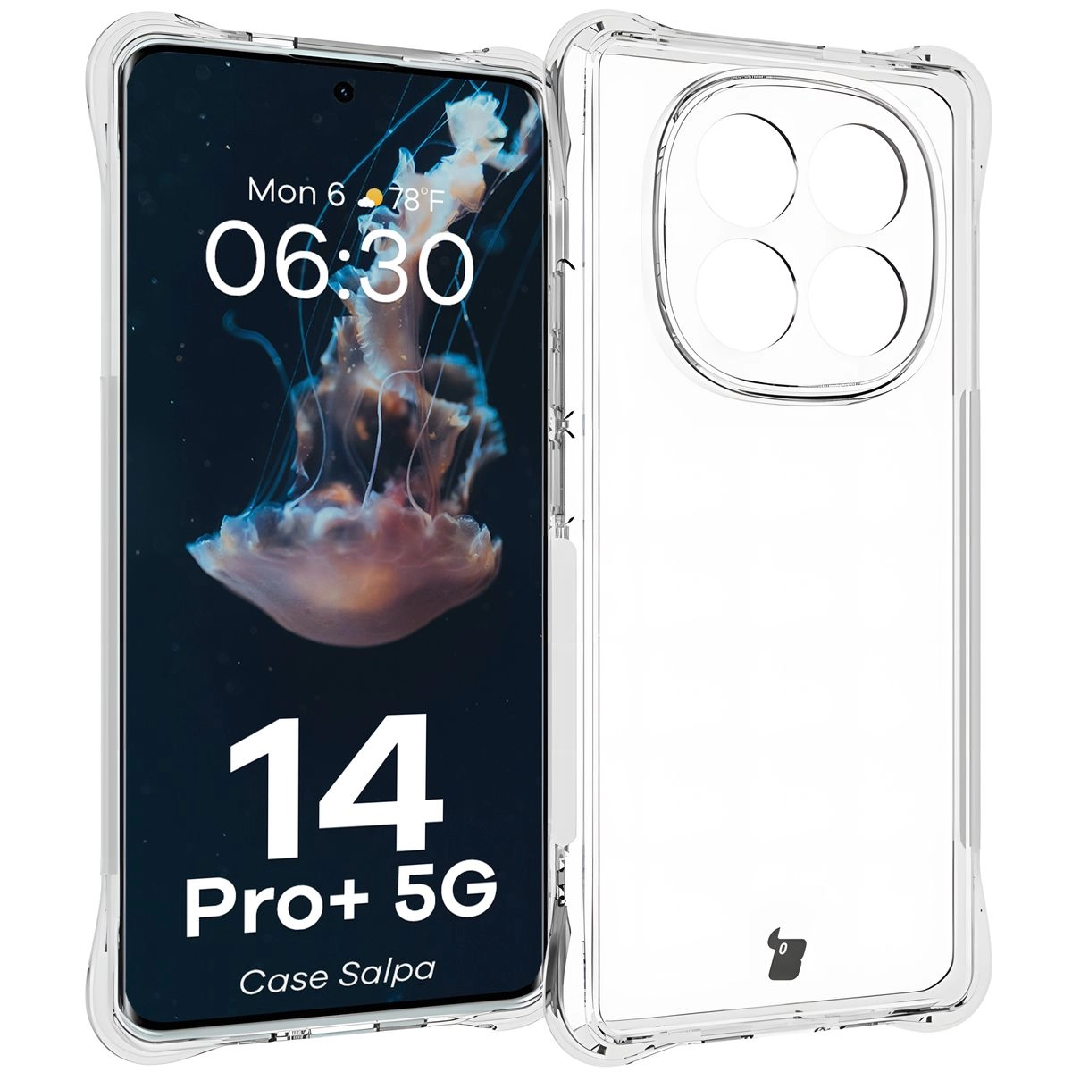 Etui Bizon Elastyczne Salpa do Xiaomi Redmi Note 14 Pro+ 5G Przezroczysty