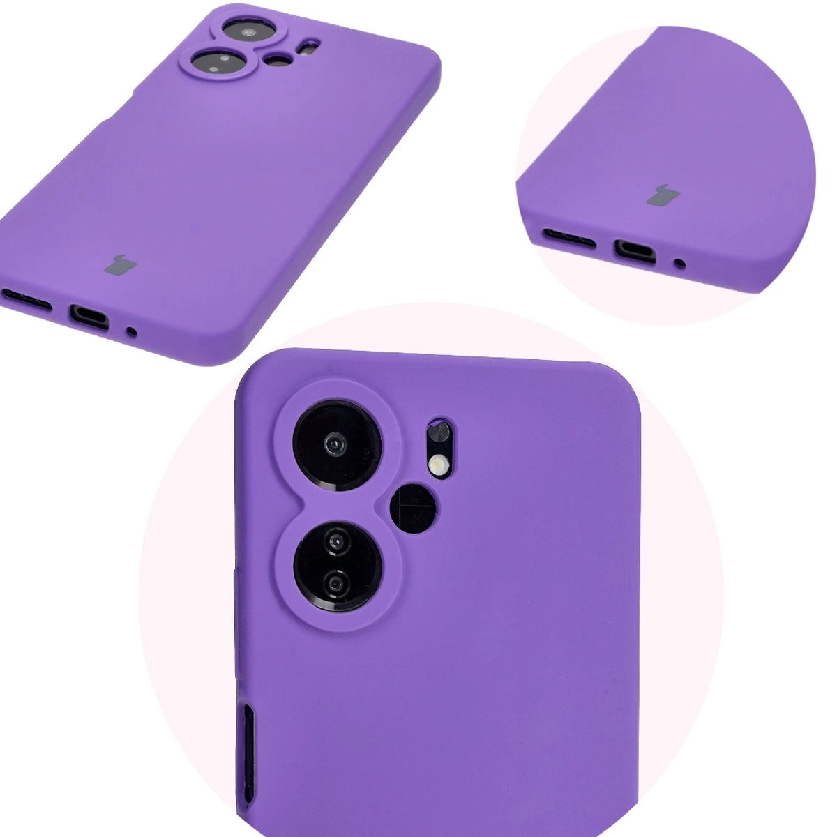 Etui Bizon Silikonowe Soft do Xiaomi Redmi 13C 4G/Xiaomi Redmi 13C 5G/Xiaomi Poco C65 Fioletowy