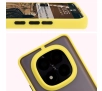 Etui Bizon z uchwytem na palec Hybrid Ring do Xiaomi Redmi Note 14 Pro Plus 5G Przydymione z żółtą ramką