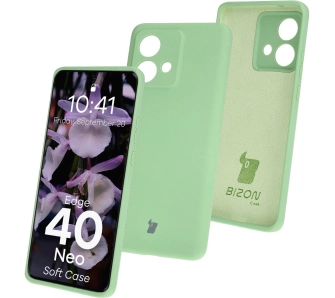 Etui Bizon Silikonowe Soft do Motorola Edge 40 Neo jasnozielony