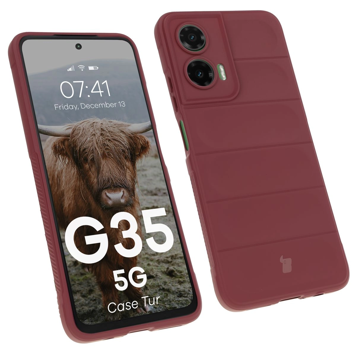 Etui Bizon Tur do Motorola Moto G35 5G Ciemnofioletowy