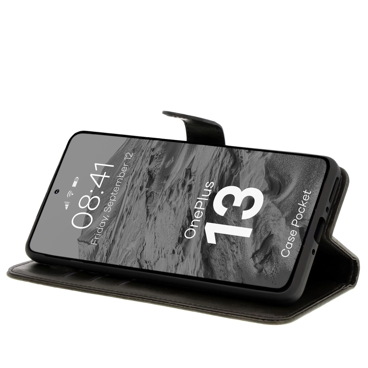 Etui Bizon z klapką Pocket do OnePlus 13 Czarny