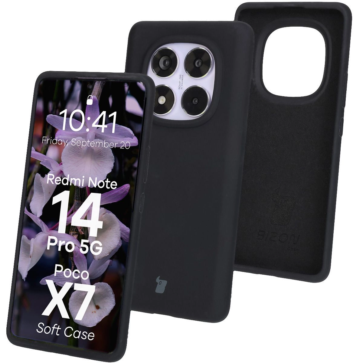 Etui Bizon Silikonowe Soft do Xiaomi Redmi Note 14 Pro 5G/Poco X7 Czarny
