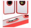 Etui Bizon z uchwytem na palec Hybrid Ring do Xiaomi Redmi Note 14 5G Przydymione z czerwoną ramką