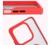 Etui Bizon z uchwytem na palec Hybrid Ring do Xiaomi Redmi Note 14 5G Przydymione z czerwoną ramką