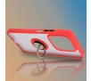Etui Bizon z uchwytem na palec Hybrid Ring do Xiaomi Redmi Note 14 5G Przydymione z czerwoną ramką
