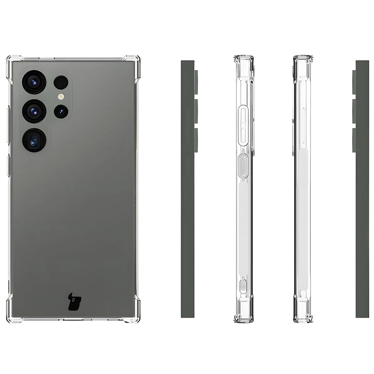 Etui Bizon Elastyczne Salpa do Galaxy S24 Ultra Przezroczysty