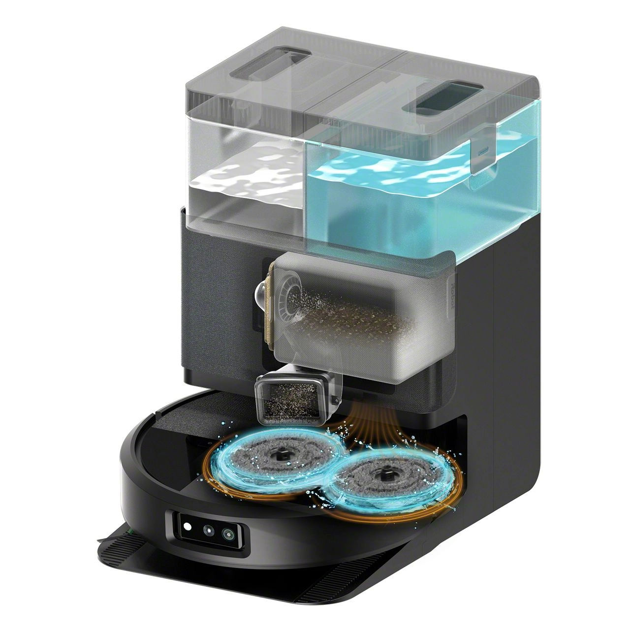 Robot sprzątający iRobot Roomba Plus 505 Combo Funkcja mopowania Stacja oczyszczająca Tworzenie mapy pomieszczenia 68dB Czarny