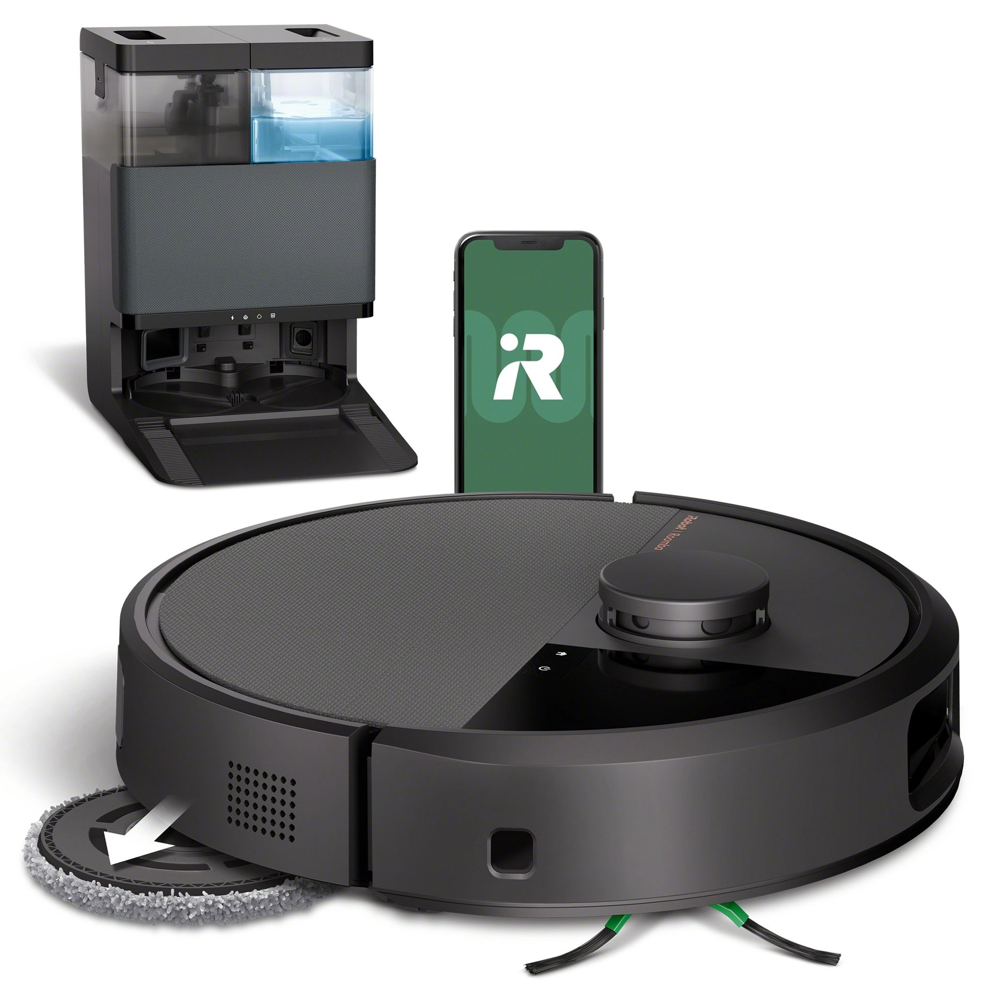 Robot sprzątający iRobot Roomba Plus 505 Combo Funkcja mopowania Stacja oczyszczająca Tworzenie mapy pomieszczenia 68dB Czarny