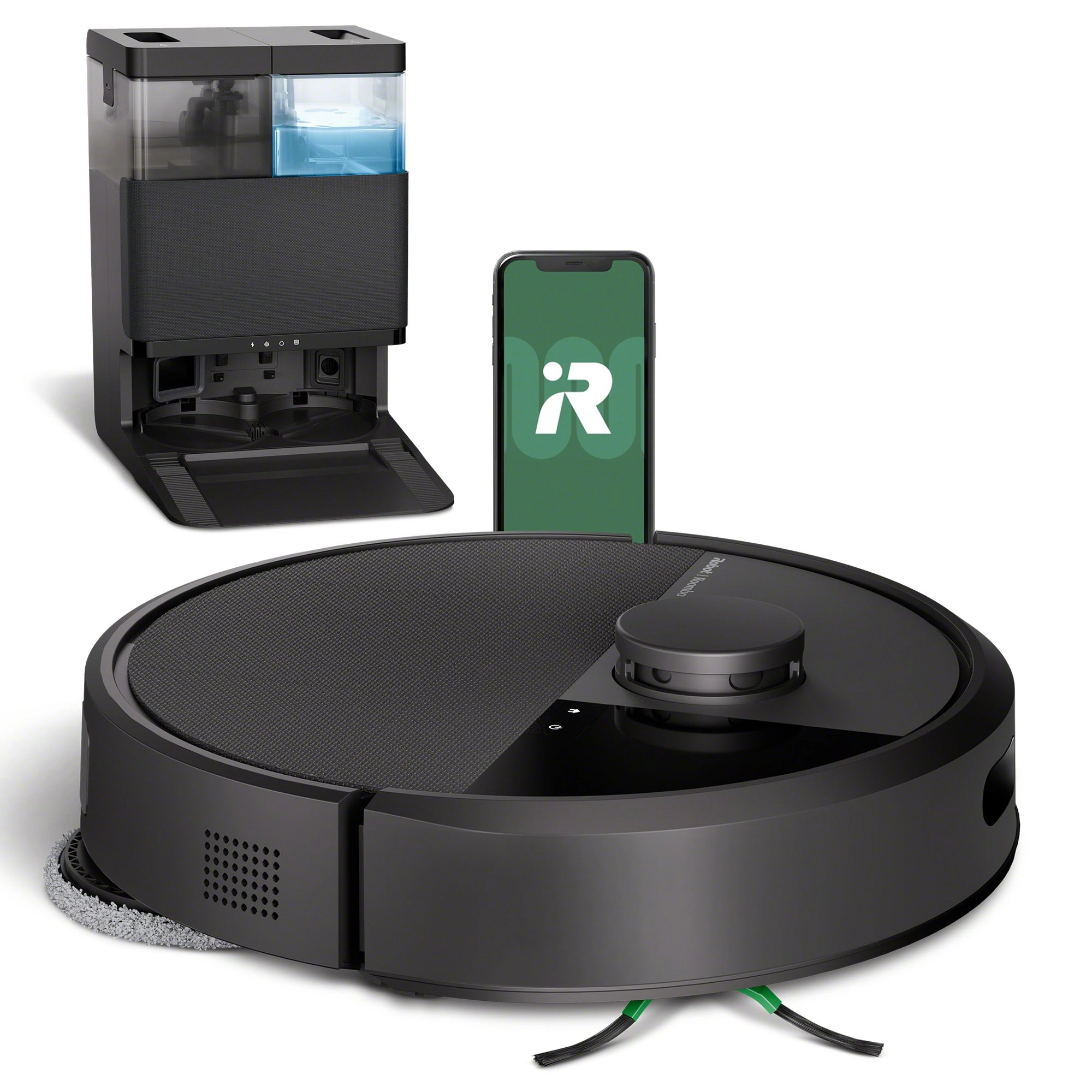 iRobot Roomba Plus 405 Combo Funkcja mopowania Stacja oczyszczająca Tworzenie mapy pomieszczenia 61dB Czarny