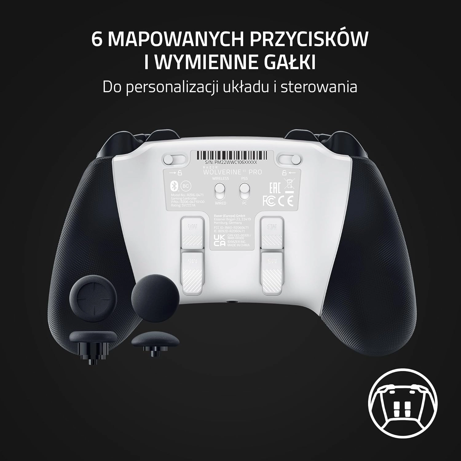 Pad Razer Wolverine V2 Pro do PS5, PC Bezprzewodowy Biały