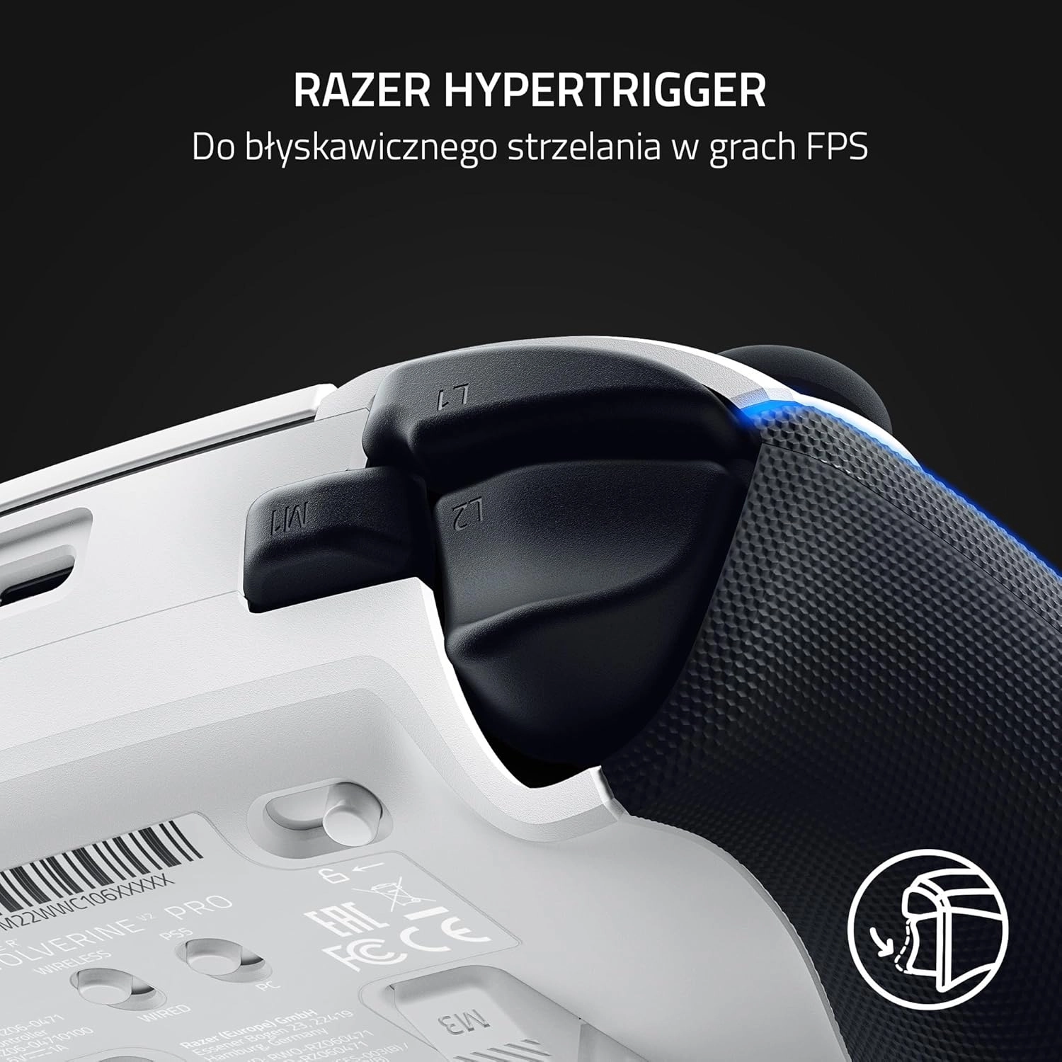 Pad Razer Wolverine V2 Pro do PS5, PC Bezprzewodowy Biały