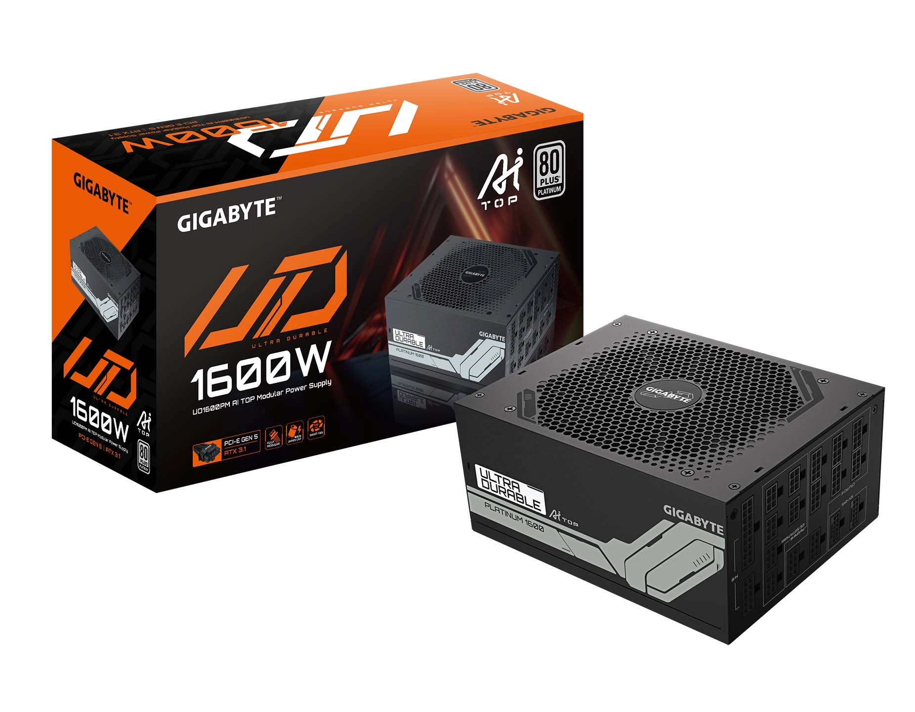 Zasilacz Gigabyte GP-UD1600PM PG5 AI 1600W 80+ Platinum Czarny