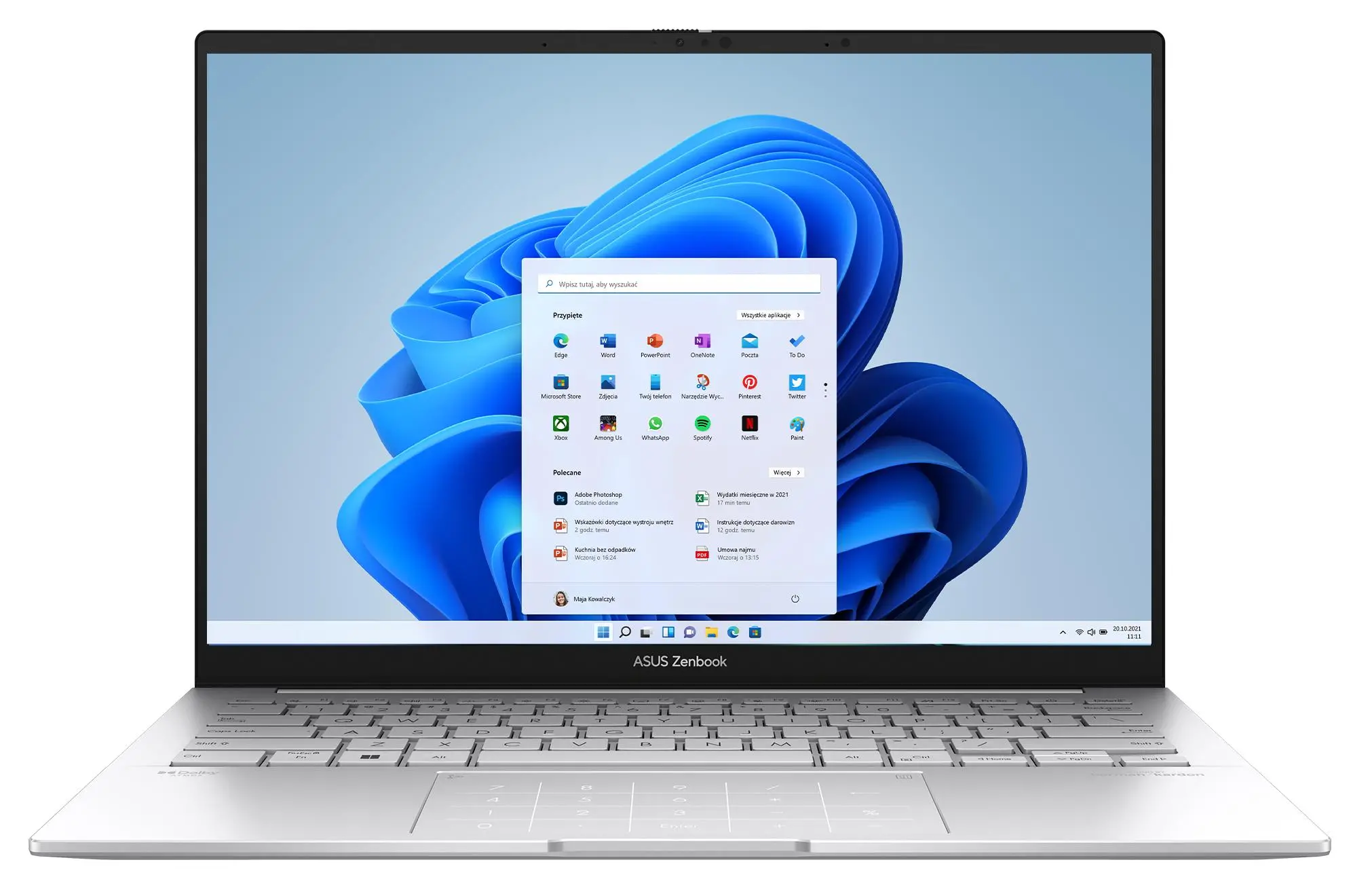 Laptop ASUS Zenbook 14 OLED UX3405CA-PZ085W 14'' 120Hz Ultra 5 225H 16GB RAM 512GB Dysk SSD Win11 Srebrny Funkcje AI