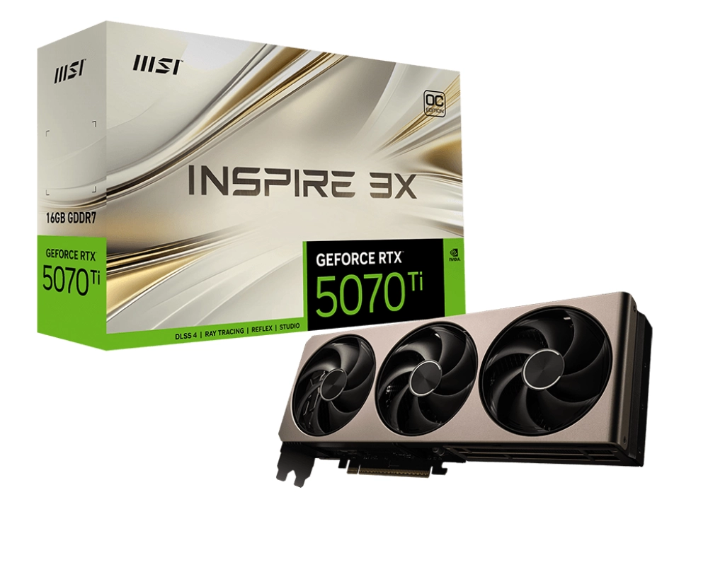 Karta graficzna MSI GeForce RTX 5070 Ti INSPIRE 3X OC 16GB GDDR7 256bit DLSS 4