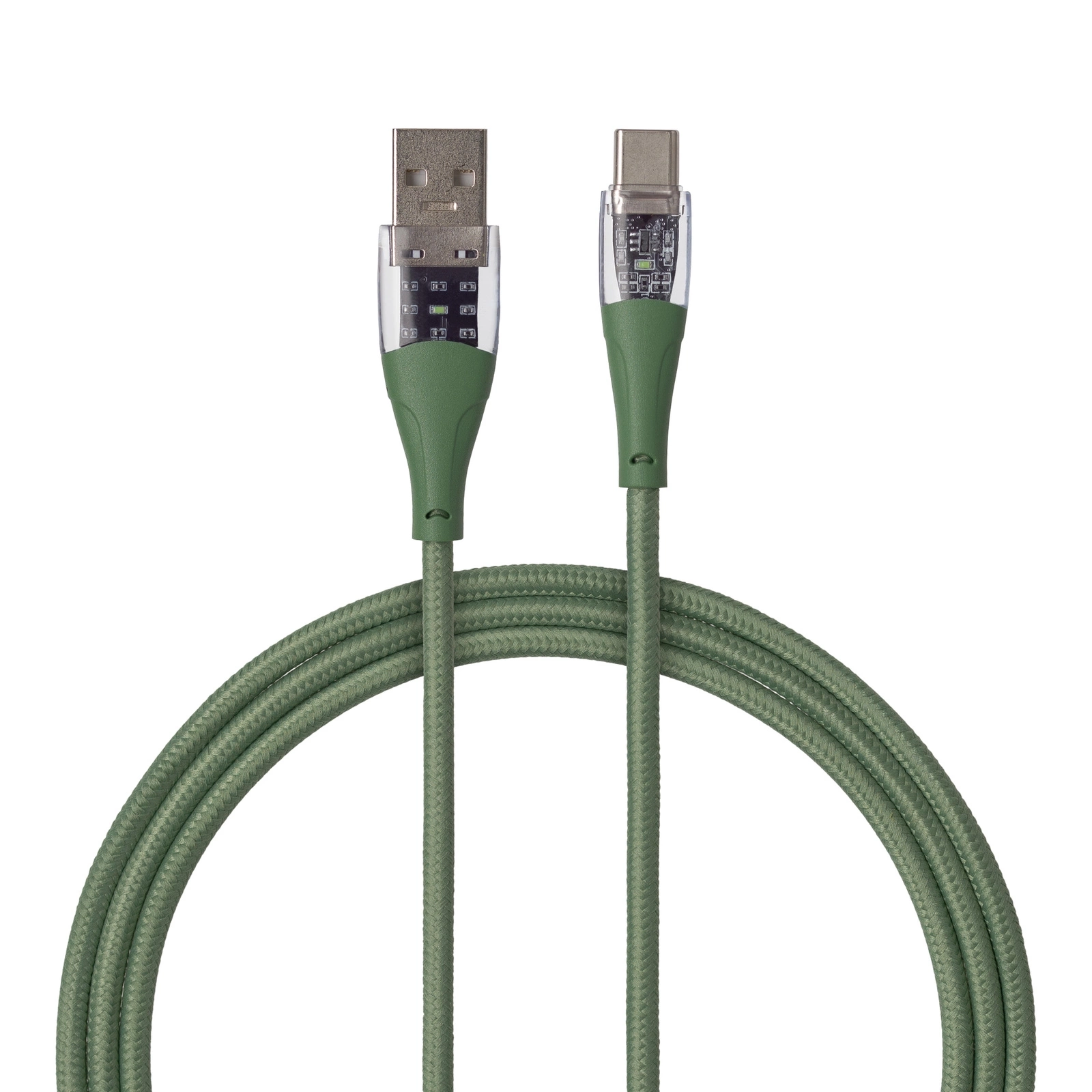 Kabel QUALO USB do USB-C 1,5m 3A Zielony