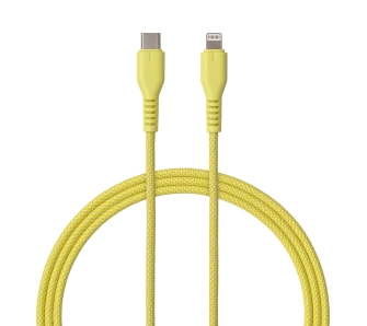 Kabel QUALO USB-C do Lightning 1,5m 2,4A Żółty