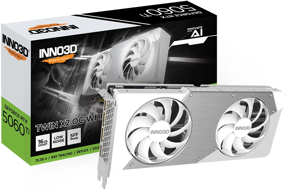 Karta graficzna Inno3D GeForce RTX 5060 Twin X2 OC White 16GB GDDR7 128bit DLSS 4