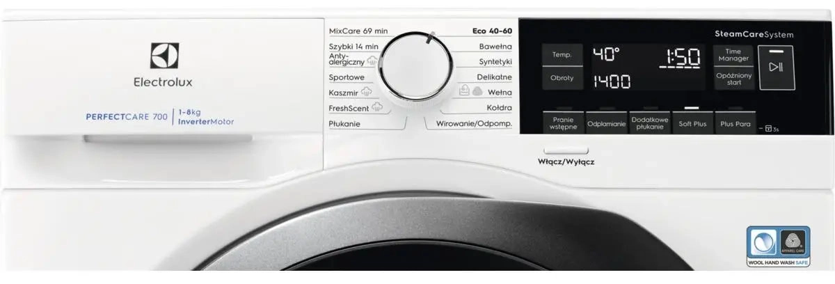 Zestaw Electrolux pralka 700 SteamCare EW7F348ASP 8kg 1400obr/min + suszarka 800 DelicateCare EW8HEU359SP 9kg