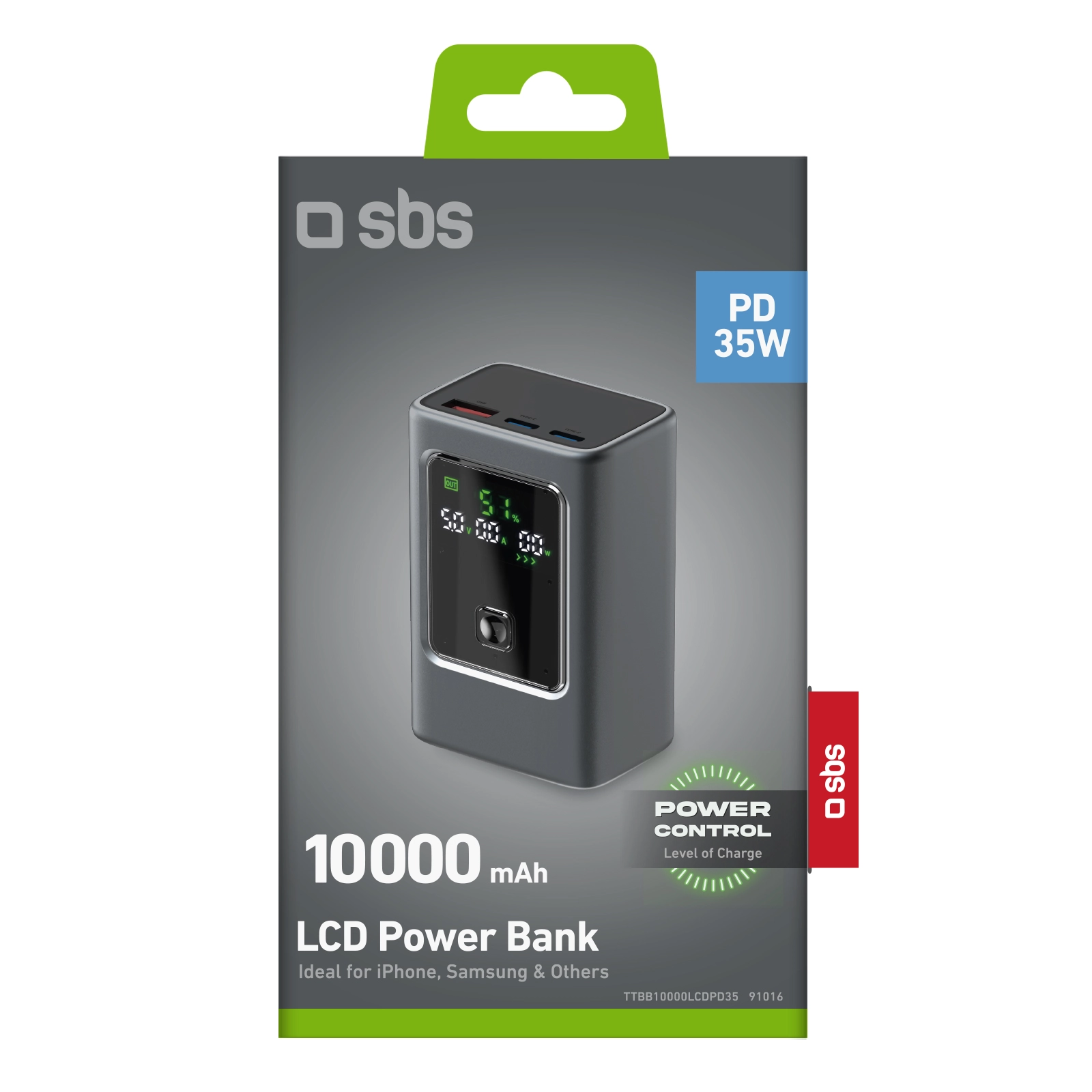 Powerbank SBS TTBB10000LCDPD35 LCD Power Bank 10000mAh PD 35W