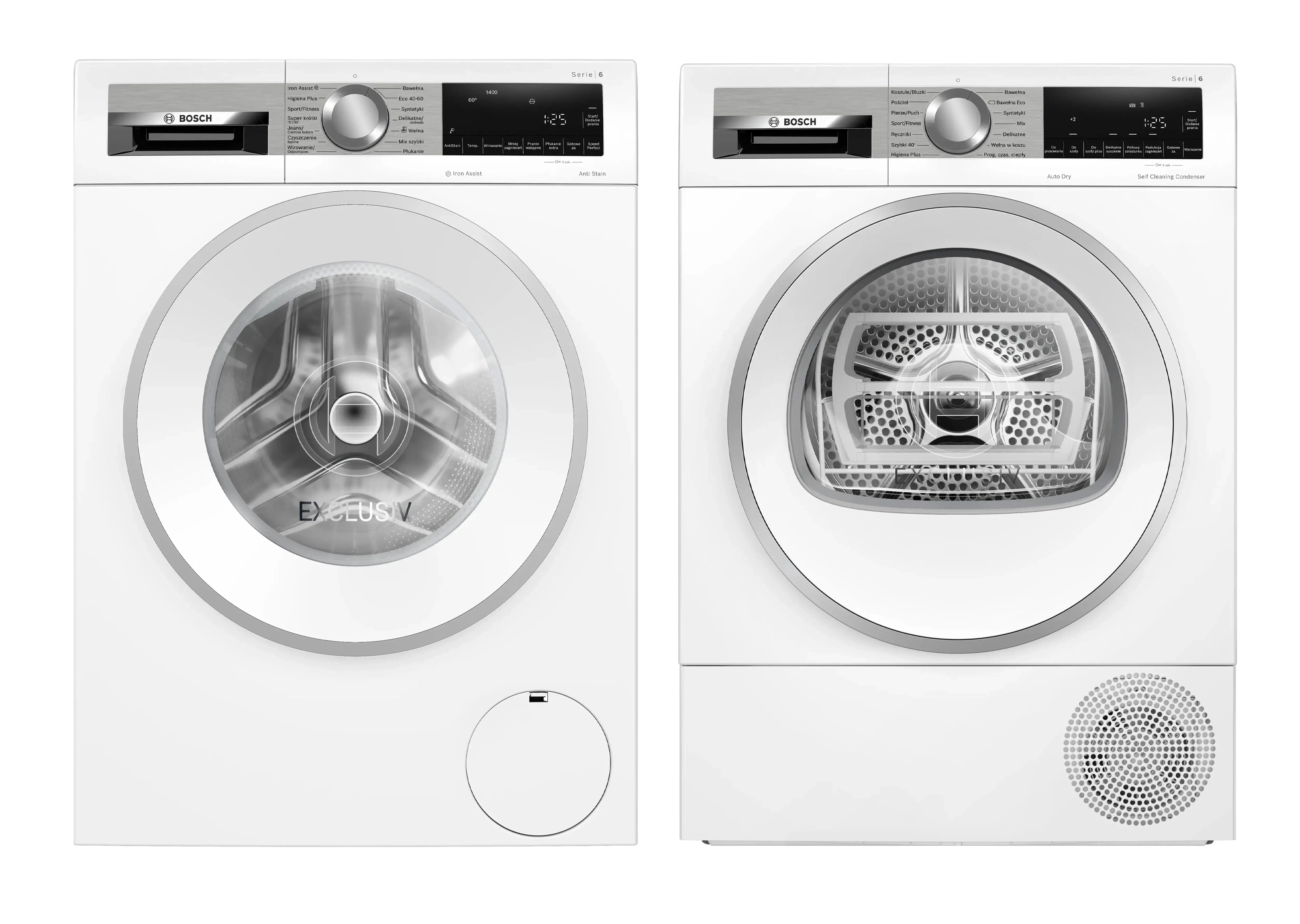 Bosch pralka Serie 6 WGG244ZEPL 9kg 1400obr/min + suszarka Serie 6 WQG245DEPL 61,3cm 9kg