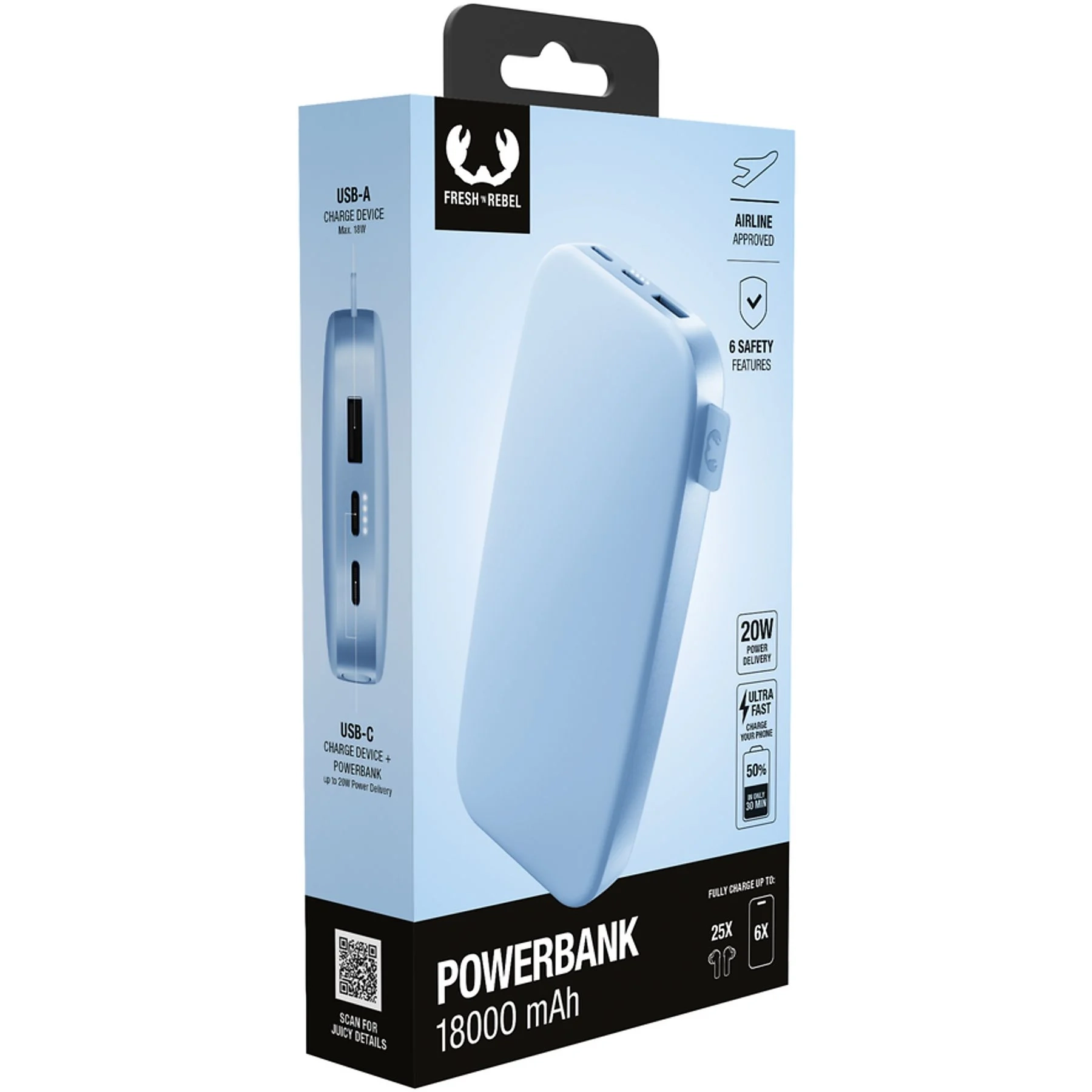 Powerbank Fresh 'n Rebel 2PB18100VB 18000mAh 20W Vivid Blue