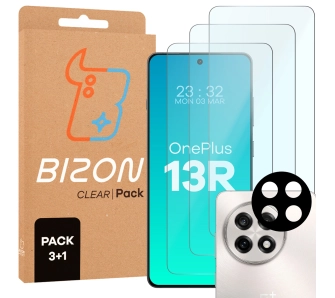 Zestaw ochronny Bizon 3x Szkło hartowane + szybka na aparat Clear 2 Pack do OnePlus 13R