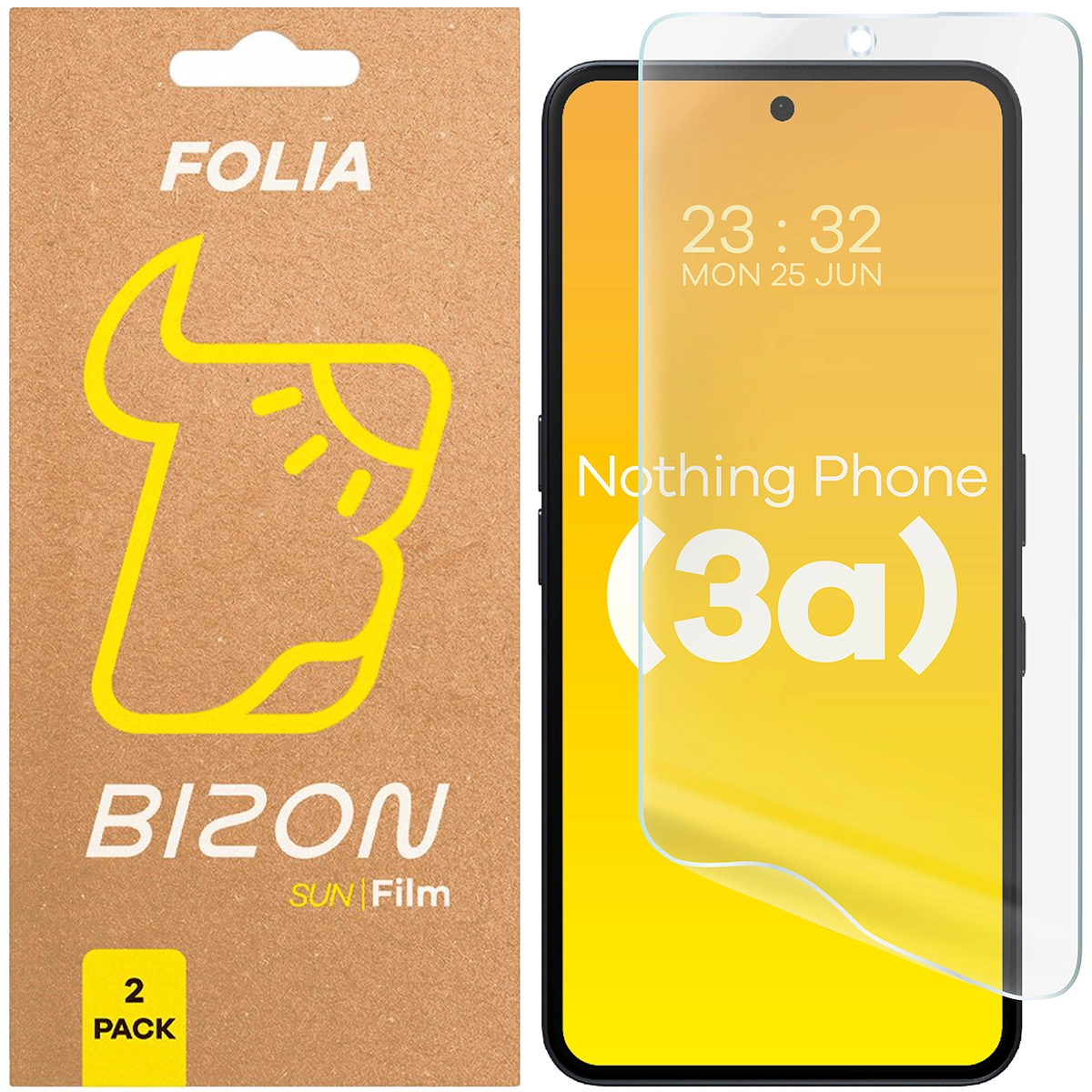 Folia ochronna Bizon matowa Film Sun do Nothing Phone 3a 2 sztuki